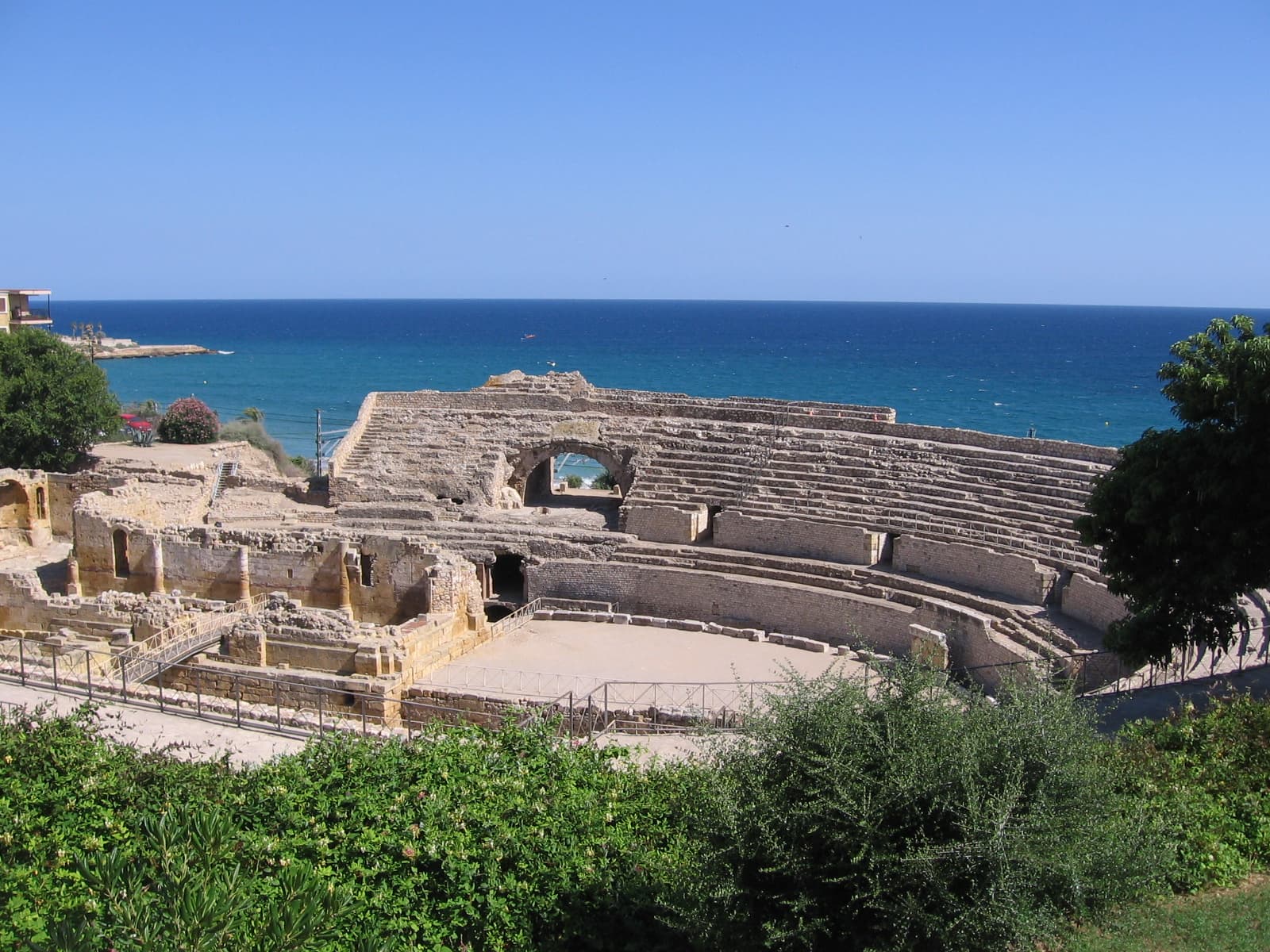 Roman Amphitheatre of Tarragona overlooking the Mediterranean